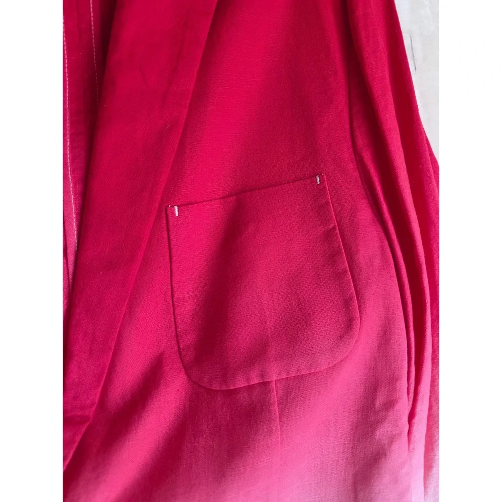 Paisley Gray Ombre Pink White Linen Blend Blazer Jacket Mens Size L Slim Fit NWT - Picture 8 of 12